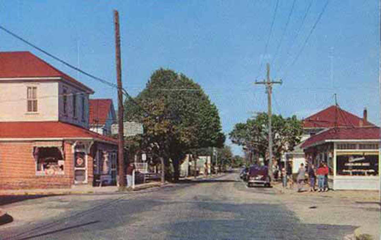 Somers Point Shore Road from town hall c 1950 Somers Point Old